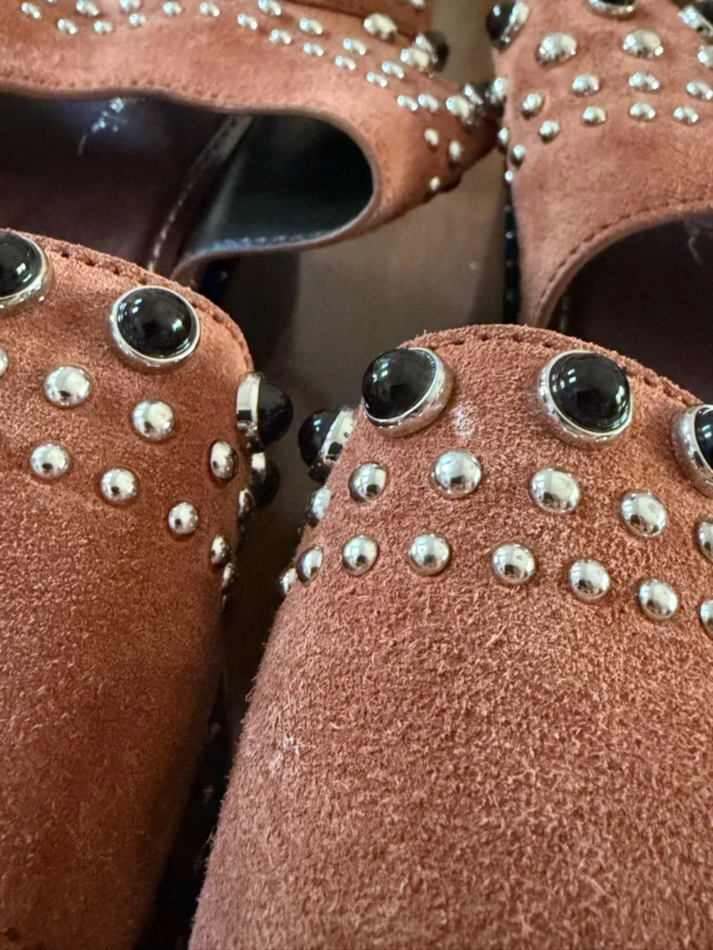 3.1 Phillip Lim Nashville Platform Sandal Suede Leather Studded Chunky Shoes